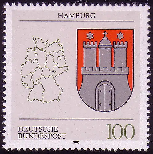 1591 Hamburg 100 Pf ** postfrisch