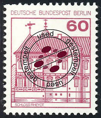 611A Burgen und Schlösser 60 Pf Rheydt, alte Fluoreszenz, O