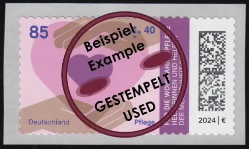 3816 Wohlfahrt Helfer 85+40 Pflege, selbstklebend aus der Rolle, gestempelt O