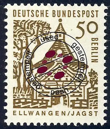 246 Bauwerke 50 Pf Schloßtor Ellwangen O gestempelt