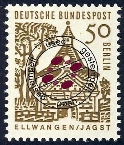 246 Bauwerke 50 Pf Schloßtor Ellwangen O gestempelt