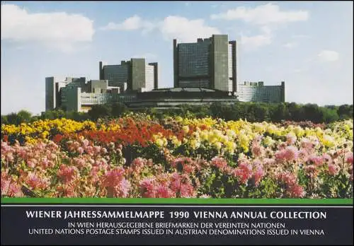 UNO Wien Jahressammelmappe 1990, gestempelt
