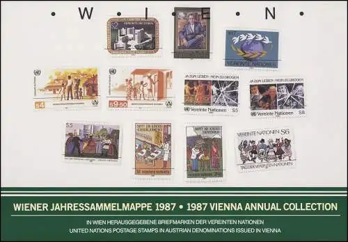 UNO Wien Jahressammelmappe 1987, gestempelt