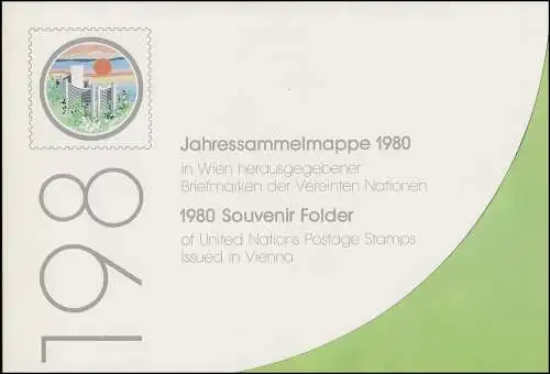 UNO Wien Jahressammelmappe 1980, gestempelt