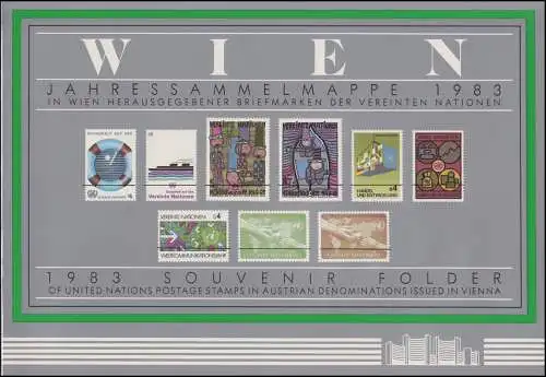 UNO Wien Jahressammelmappe 1983, gestempelt