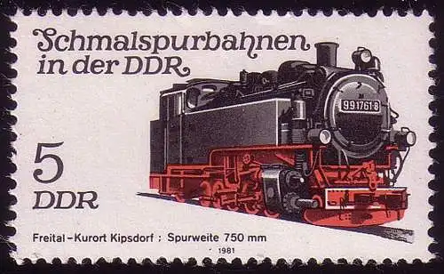 2629 Schmalspurbahnen 5 Pf Lokomotive 1981 **