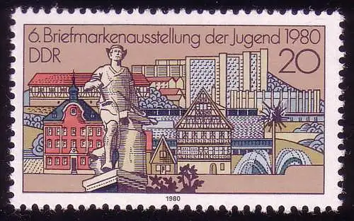 2533 Briefmarkenausstellung der Jugend 20 Pf 1980 **