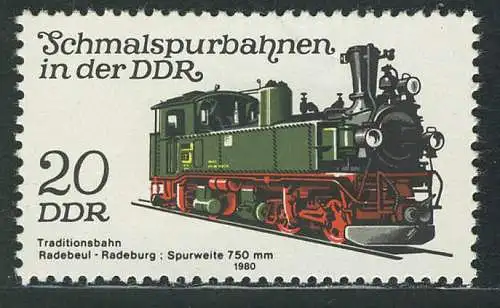 2562 Schmalspurbahnen 20 Pf Lokomotive **