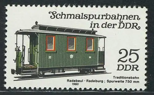 2564 Schmalspurbahnen 25 Pf Personenwagen **