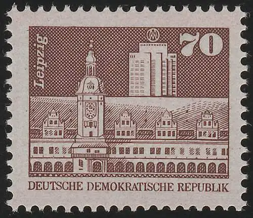 2602w Aufbau in der DDR/klein 70 Pf, Papier w, **