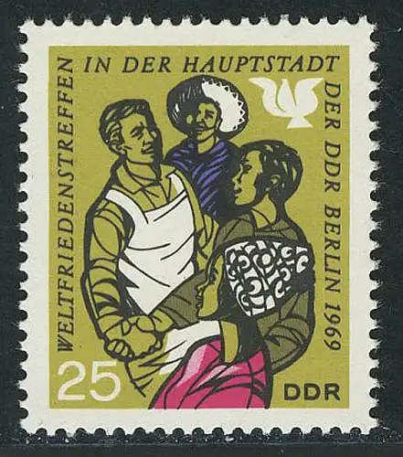 1480 Weltfriedenstreffen 25 Pf ** postfrisch