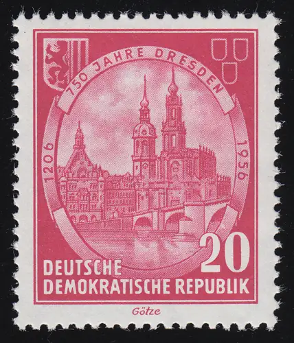 525 YII Dresden 20 Pf Elbbrücke Wz.2 YII, postfrisch **