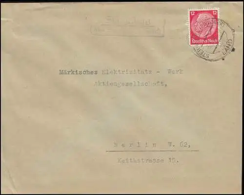 Landpost Spiegelberg über Sternberg Neumark auf Brief STERNBERG LAND 3.1.38