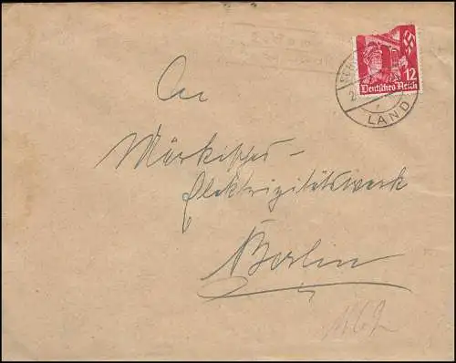 Landpost Ledow über Schievelbein auf Brief 21.11.35