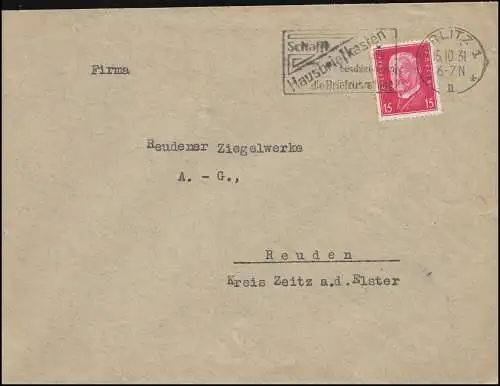 Werbestempel Schafft Hausbriefkasten..beschleunigen die Briefzustellung, Görlitz
