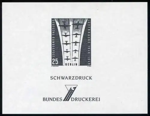  Schwarzdruck der Bundesdruckerei MICHEL Berlin 188 Berliner Luftbrücke 1959