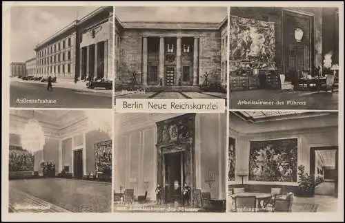 Ansichtskarte Berlin Neue Reichskanzlei mit 6 Bildern, 3.7.41 n. Rathenow/Havel
