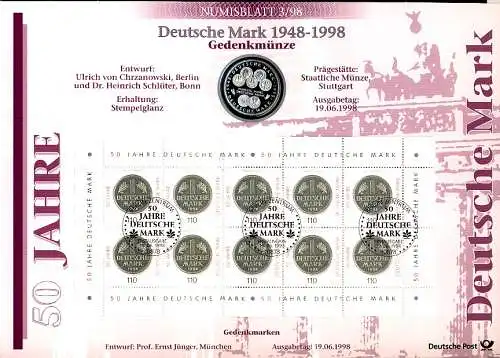 1996 Deutsche Mark - Numisblatt 3/98