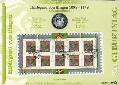 1981 Hildegard von Bingen - Numisblatt 2/98