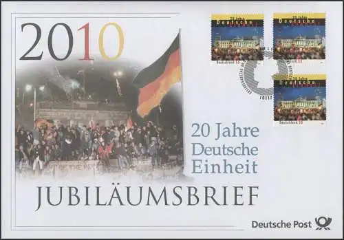 2821 Wiedervereinigung & 20 Jahre Deutsche Einheit 2010 - Jubiläumsbrief
