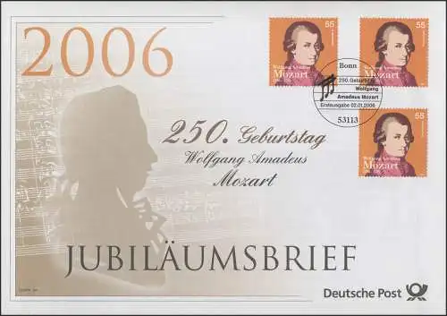 2512 Wolfgang Amadeus Mozart 2006 - Jubiläumsbrief