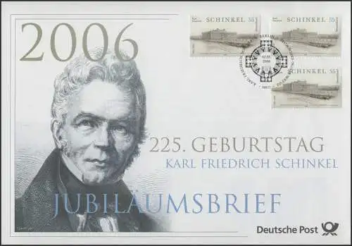 2527 Karl Friedrich Schinkel 2006 - Jubiläumsbrief