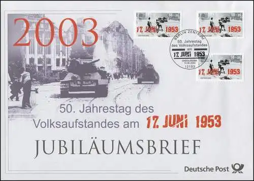 2342 Volksaufstand 17. Juni 1953 - Jubiläumsbrief der Post