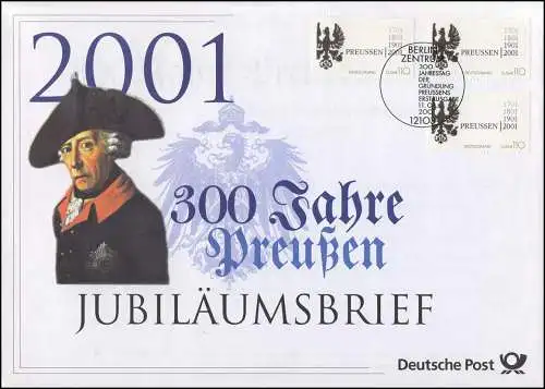 2162 Friedrich der Große & 300 Jahre Preußen 2001 - Jubiläumsbrief