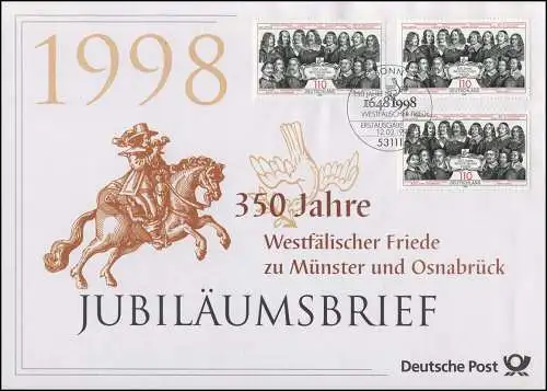 1979 Westfälischer Friede zu Münster und Osnabrück 1998 -  Jubiläumsbrief
