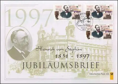 1912 Heinrich von Stephan & Postmuseum Berlin 1997 - Jubiläumsbrief