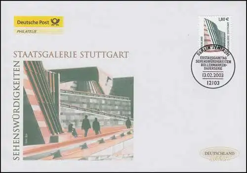 2313 SWK Staatsgalerie Stuttgart, Schmuck-FDC Deutschland exklusiv