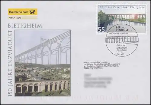 2359 Brücken: Enzviadukt Bietigheim, Schmuck-FDC Deutschland exklusiv