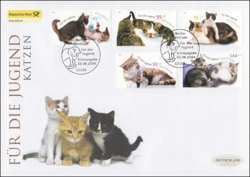 2402-2406 Für die Jugend - Katzen, Schmuck-FDC Deutschland exklusiv