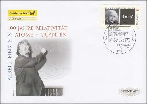 2475 Relativitätstheorie von Albert Einstein, Schmuck-FDC Deutschland exklusiv