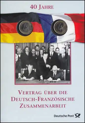 Numis-Faltblatt 40 Jahre Vertrag über die Deutsch-Französische Zusammenarbeit