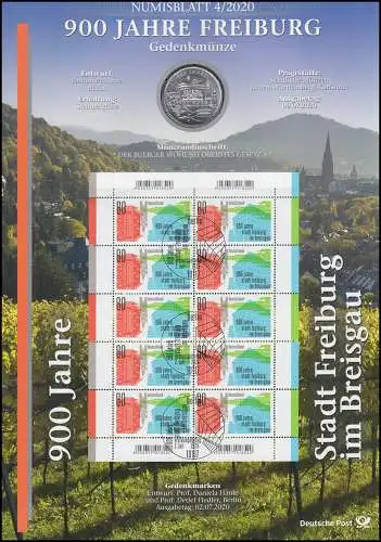 3553 900 Jahre Stadt Freiburg im Breisgau - Numisblatt 4/2020
