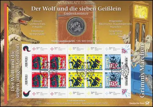 3522-3524 Grimms Märchen: Der Wolf und die sieben Geißlein  - Numisblatt 1/2020