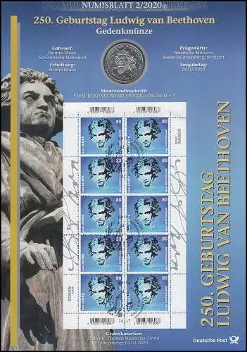 3513 250. Geburtstag von Ludwig van Beethoven  - Numisblatt 2/2020