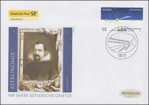 2732 Europa - Astronomie / Johannes Kepler, Schmuck-FDC Deutschland exklusiv