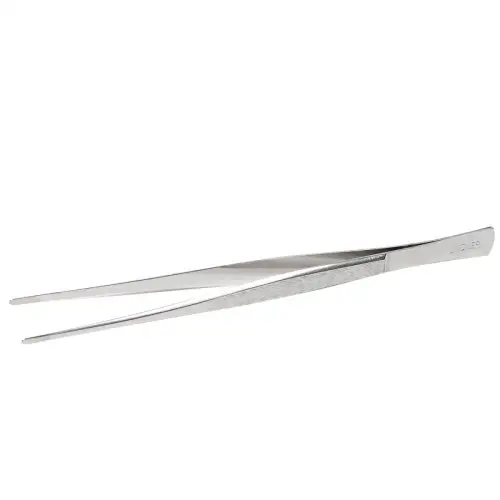 Pinzette, vernickelt - 15 cm - mit geraden Spitzen im Kunststoffetui