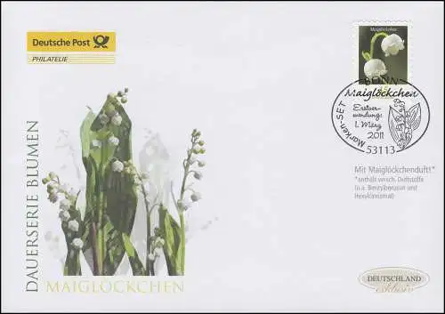 2851 Blume Maiglöckchen 45 Cent, selbstklebend, Schmuck-FDC Deutschland exklusiv