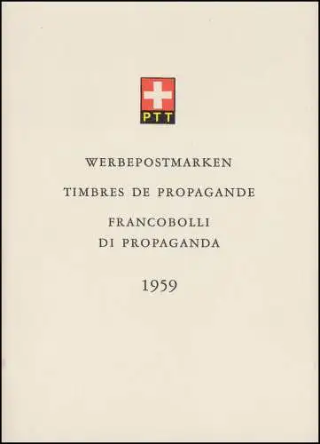 Schweiz Faltblatt Nr. 18 Werbepostmarken Jahresereignisse 1959, ET-O