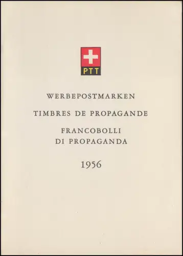 Schweiz Faltblatt Nr. 1 Werbepostmarken Jahresereignisse 1956, ET-O