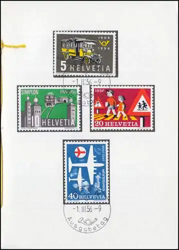 Schweiz Faltblatt Nr. 1 Werbepostmarken Jahresereignisse 1956, ET-O