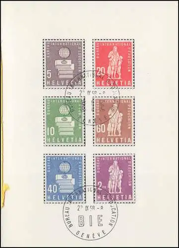 Schweiz Faltblatt Nr. 15 Dienstmarken Erziehung, ET-O