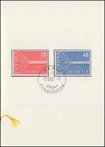 Schweiz Faltblatt Nr. 8 Europa 1957, ET-O