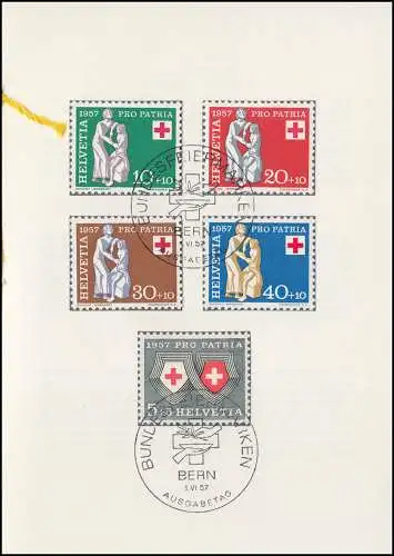Schweiz Faltblatt Nr. 7 Pro Patria 1957, ET-O