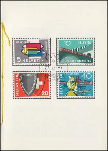 Schweiz Faltblatt Nr. 6 Werbepostmarken Jahresereignisse 1957, ET-O