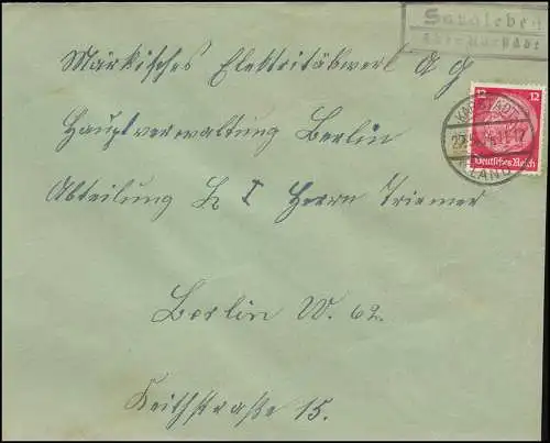 Landpost Sargleben über Karstädt, Brief KARSTÄDT 22.5.34