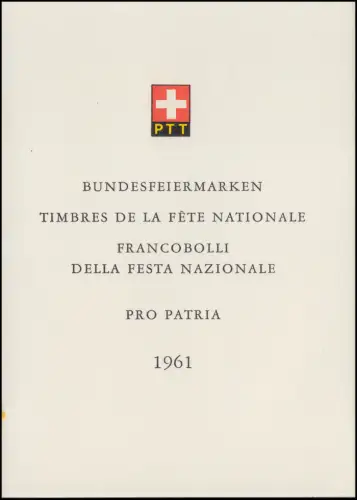Schweiz Faltblatt Nr. 40 Pro Patria 1961, ET-O